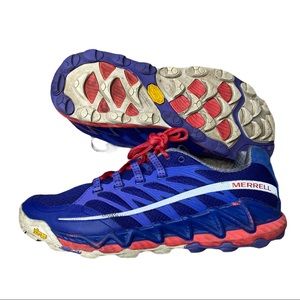 Merrell Womens Royal Blue Orange" Hiking Sneakers